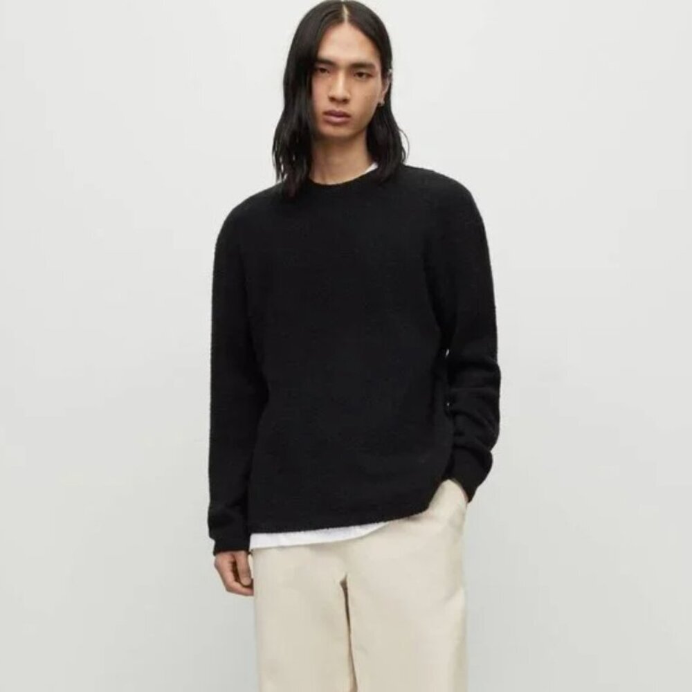 ALLSAINTS Thwaite Crew Wool Blend Knit Crewneck Sweater Black